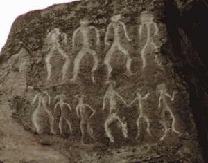 рисунки древних людей в Гобустане, Азербайджан, Баку